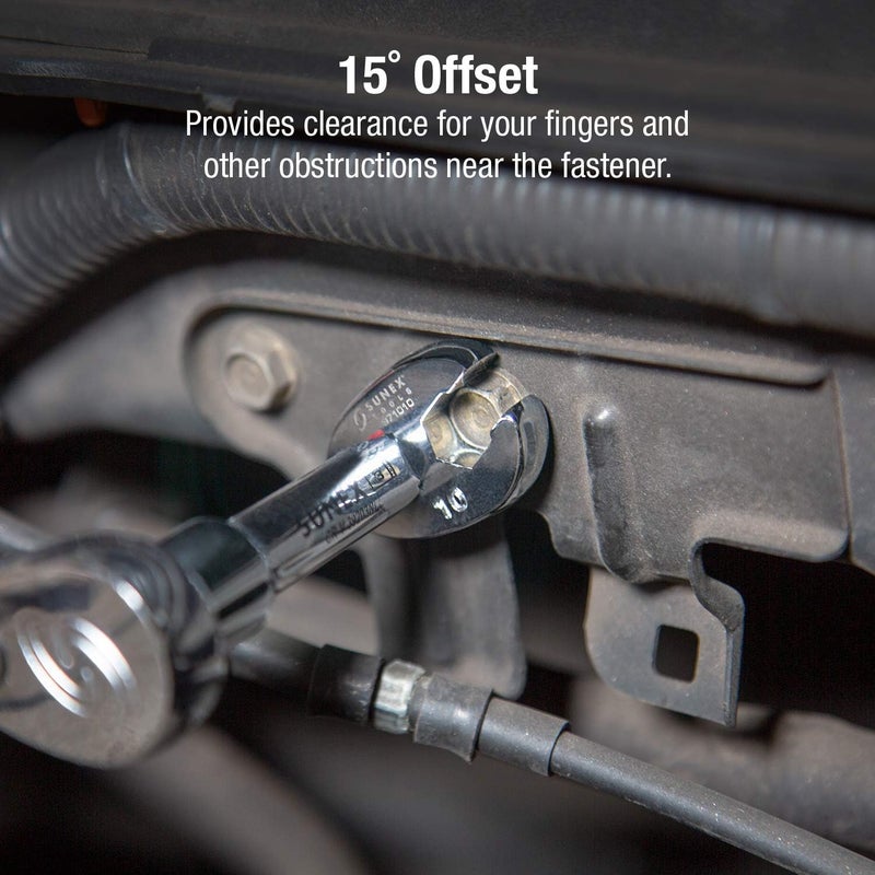 SUNEX TOOLS 9710M 3/8-Inch Drive Metric Crowfoot Flare Nut Wrench Set, 10-Piece (Sizes 10-19) - Image 4
